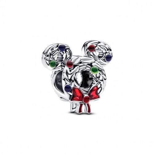 Pandora  - Disney Mickey Mouse karácsonyi koszorú charm